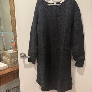 LOFT Charcoal Textured Knit Dress